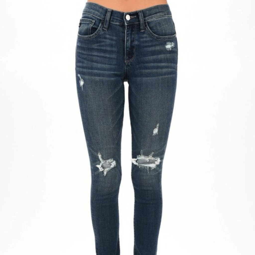 Judy Blue Destroyed Patch Detail Skinny Jean 8263